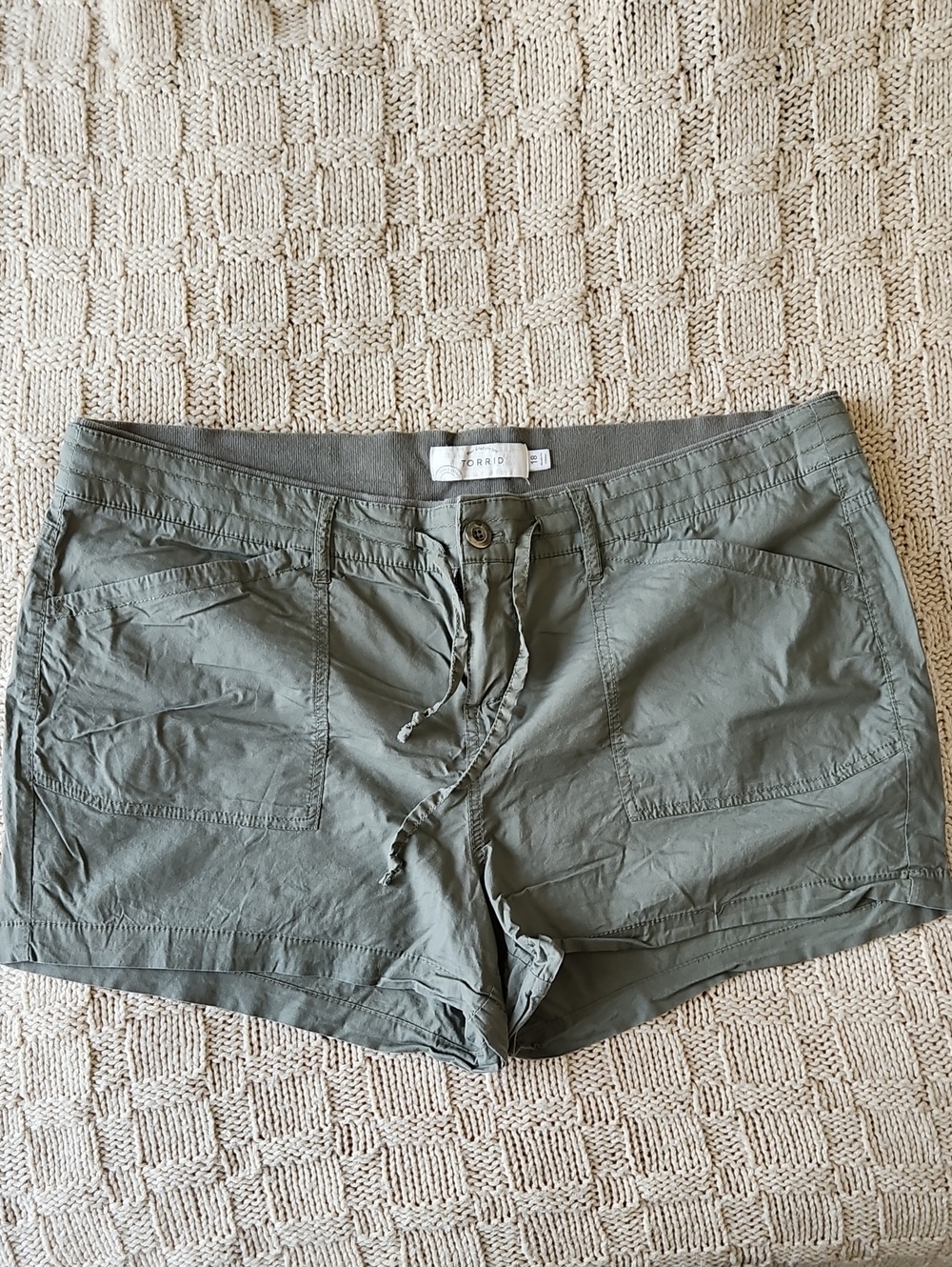 torrid Olive Green Drawstring Utility Shorts